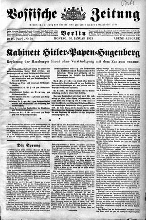 Vossische Zeitung vom 30.01.1933