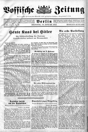Vossische Zeitung on Jan 31, 1933
