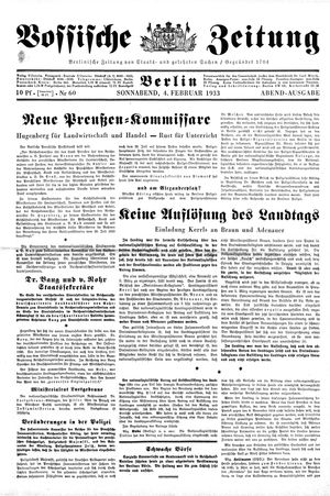 Vossische Zeitung vom 04.02.1933