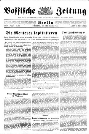 Vossische Zeitung on Feb 10, 1933
