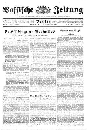 Vossische Zeitung vom 18.02.1933