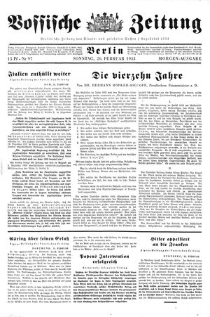 Vossische Zeitung vom 26.02.1933