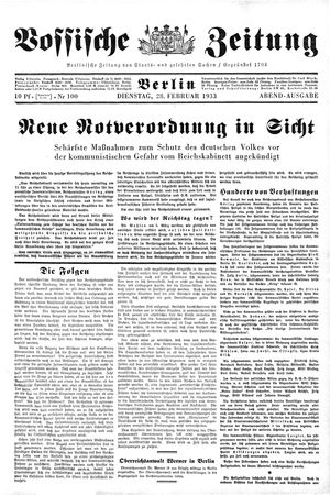 Vossische Zeitung on Feb 28, 1933