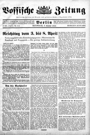 Vossische Zeitung on Mar 8, 1933