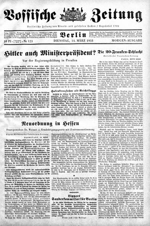 Vossische Zeitung on Mar 14, 1933