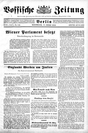 Vossische Zeitung on Mar 15, 1933