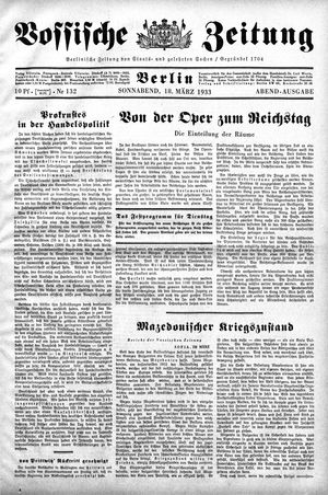 Vossische Zeitung on Mar 18, 1933