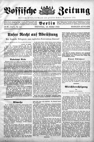 Vossische Zeitung vom 28.03.1933