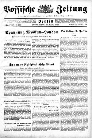Vossische Zeitung vom 30.03.1933