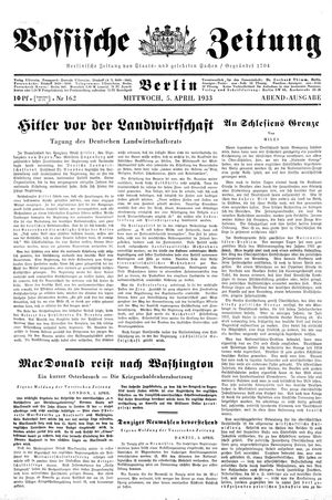 Vossische Zeitung on Apr 5, 1933