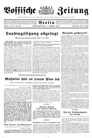 Vossische Zeitung vom 06.04.1933