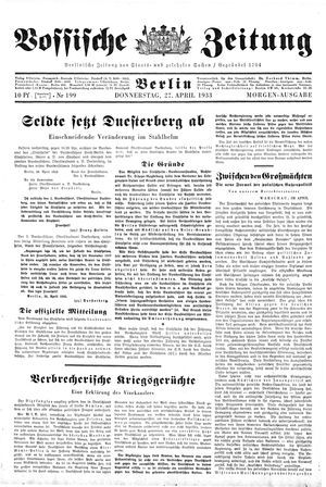 Vossische Zeitung vom 27.04.1933