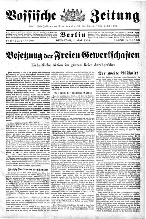 Vossische Zeitung on May 2, 1933