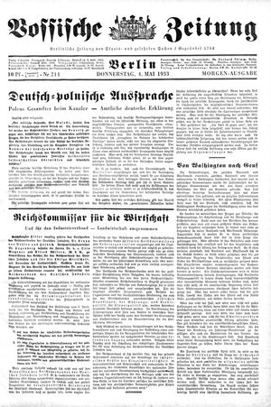 Vossische Zeitung on May 4, 1933