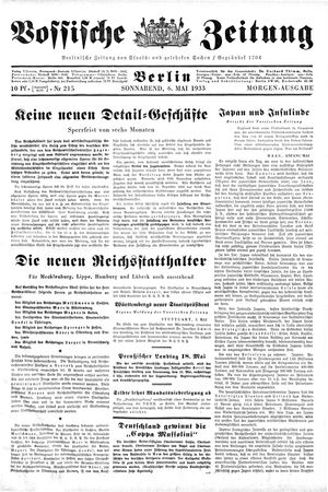 Vossische Zeitung vom 06.05.1933