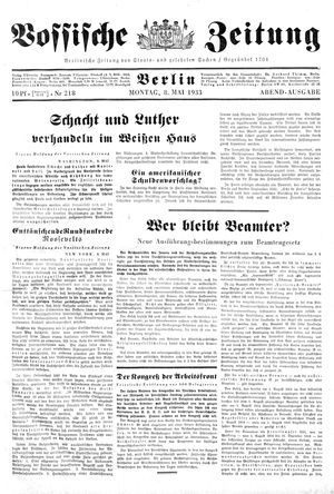 Vossische Zeitung on May 8, 1933