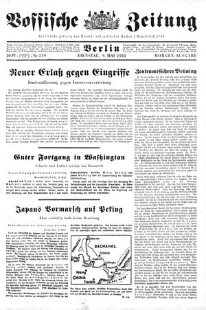 Vossische Zeitung on May 9, 1933