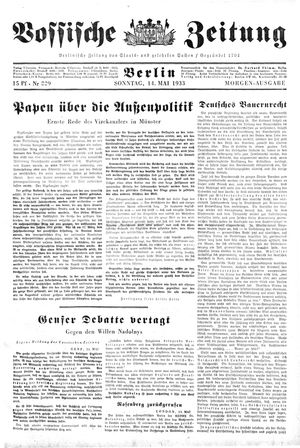 Vossische Zeitung on May 14, 1933
