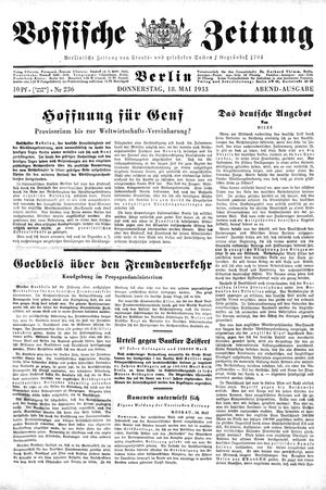 Vossische Zeitung vom 18.05.1933