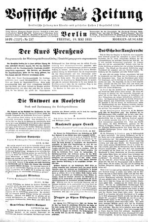 Vossische Zeitung on May 19, 1933