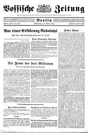 Vossische Zeitung vom 19.05.1933