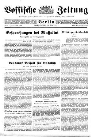 Vossische Zeitung on May 20, 1933