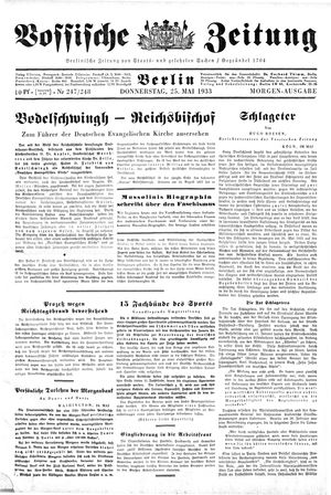 Vossische Zeitung on May 25, 1933