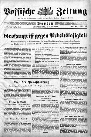Vossische Zeitung vom 01.06.1933