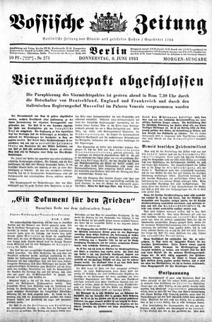 Vossische Zeitung on Jun 8, 1933