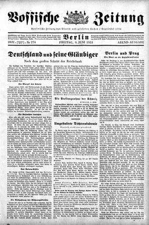 Vossische Zeitung on Jun 9, 1933