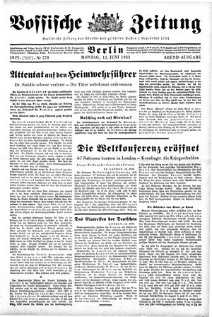Vossische Zeitung on Jun 12, 1933