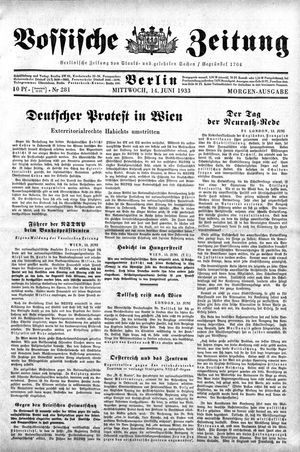 Vossische Zeitung vom 14.06.1933