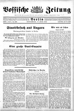 Vossische Zeitung vom 17.06.1933
