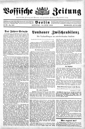 Vossische Zeitung on Jun 18, 1933