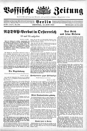 Vossische Zeitung on Jun 20, 1933