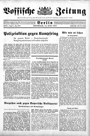 Vossische Zeitung on Jun 21, 1933