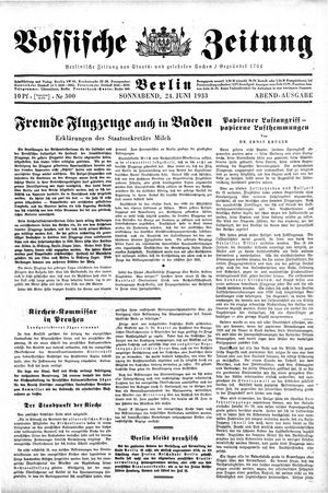 Vossische Zeitung on Jun 24, 1933
