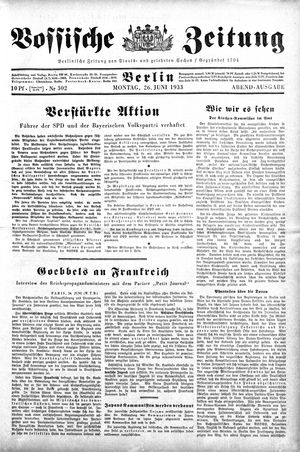 Vossische Zeitung vom 26.06.1933