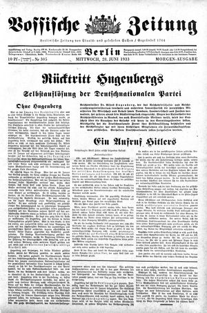 Vossische Zeitung on Jun 28, 1933