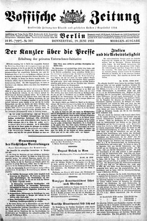 Vossische Zeitung vom 29.06.1933