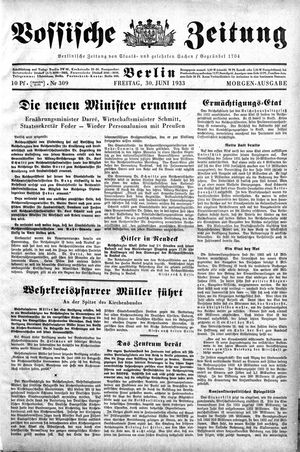 Vossische Zeitung on Jun 30, 1933