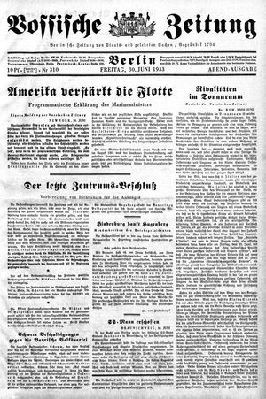 Vossische Zeitung on Jun 30, 1933