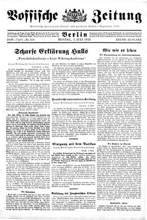 Vossische Zeitung vom 03.07.1933