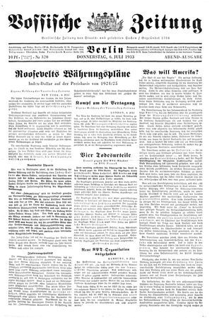 Vossische Zeitung vom 06.07.1933