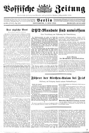 Vossische Zeitung on Jul 8, 1933