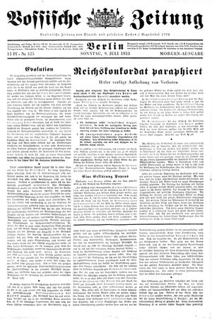 Vossische Zeitung on Jul 9, 1933