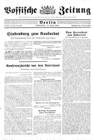 Vossische Zeitung on Jul 11, 1933