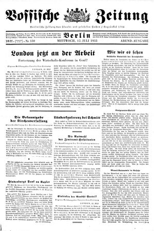 Vossische Zeitung vom 12.07.1933