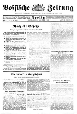 Vossische Zeitung vom 15.07.1933