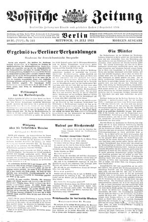 Vossische Zeitung on Jul 19, 1933